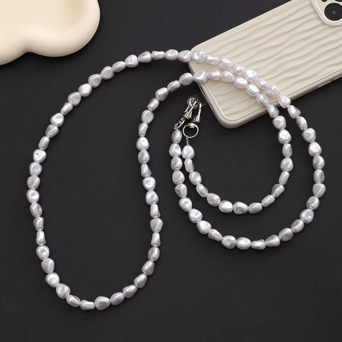 Phone Cases With Loop - Mobile Phone Lanyard Luxury Pearl Bead
