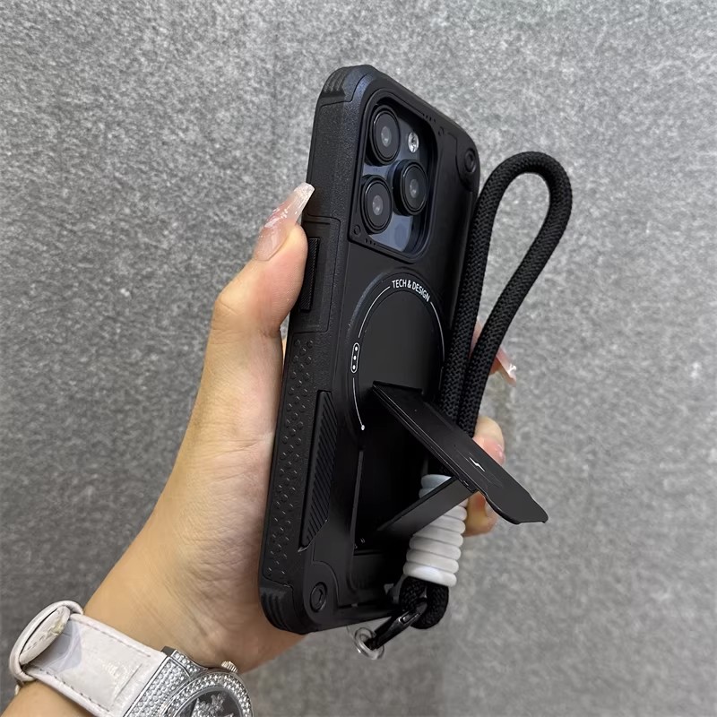 Phone Cases With Loop - Luxury Stand Holder Anti-fall for Magsafe