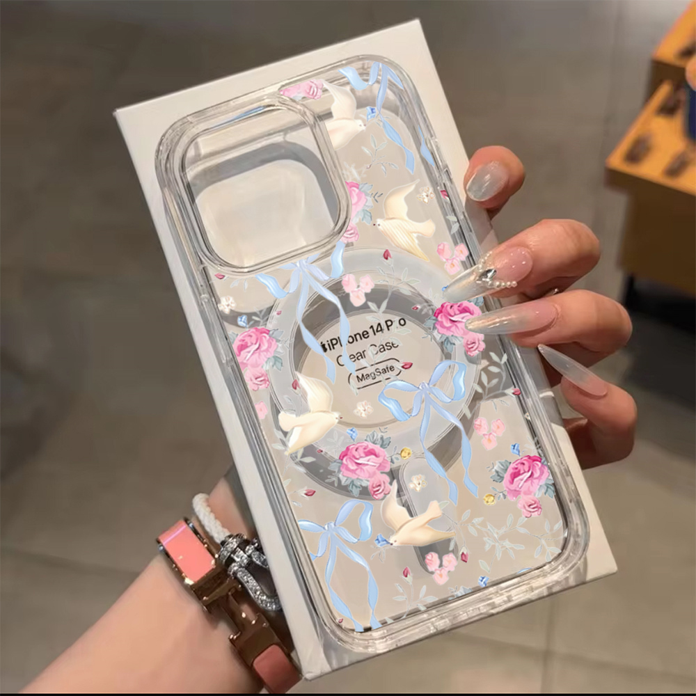 INS Flower Bird Bow Case iPhon - Clear Magsafe Case recensione e prezzo