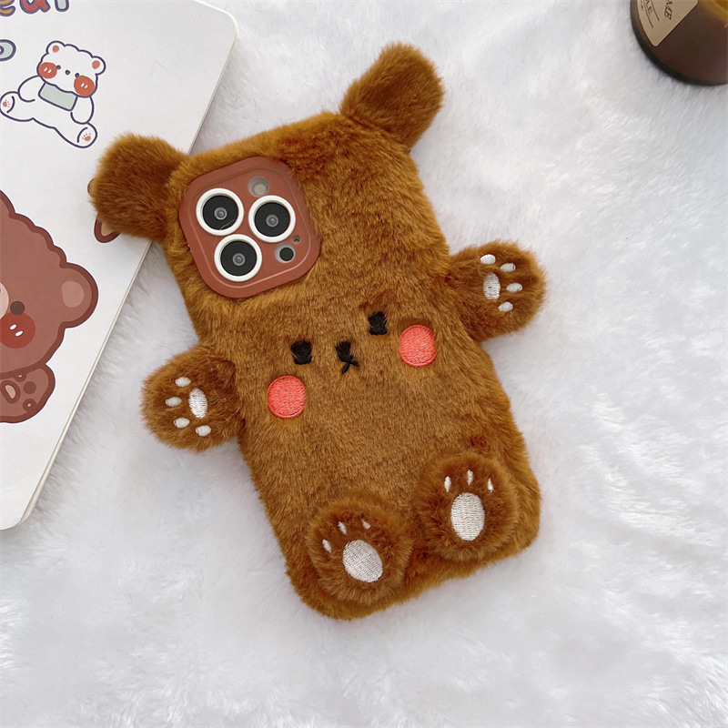 Korean 3D Cartoon Bear Fluffy  - Phone Cases Iphone 13 recensione e prezzo