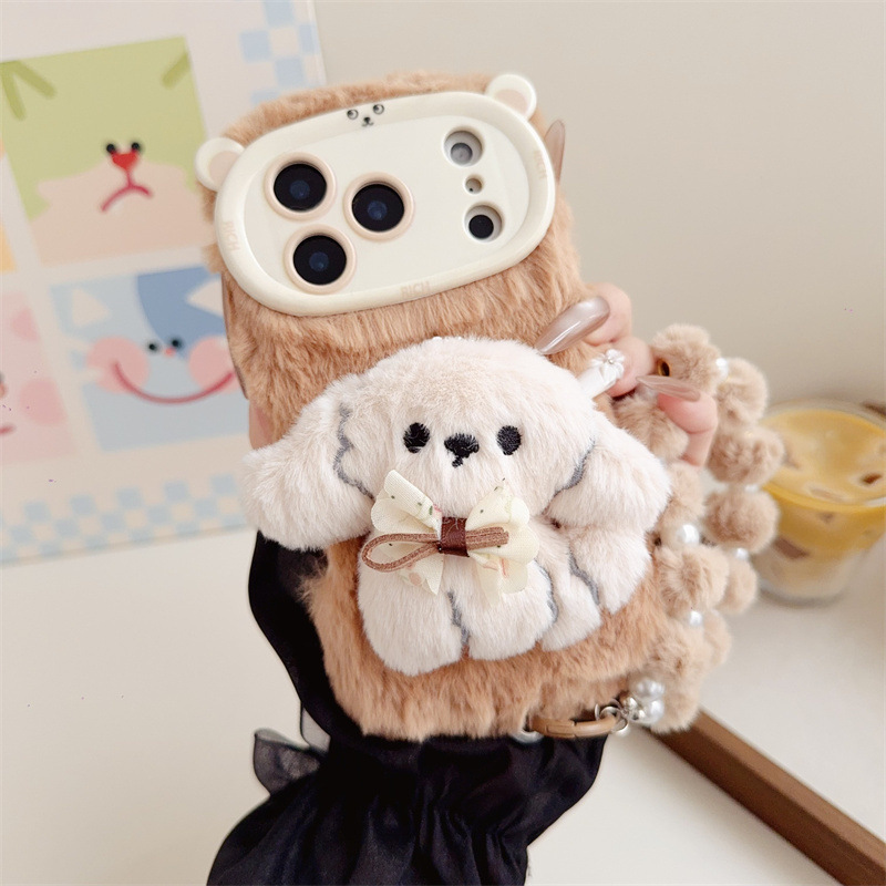 3D Cartoon Bowknot Puppy Warm  - Phone Cases Iphone 16 recensione e prezzo