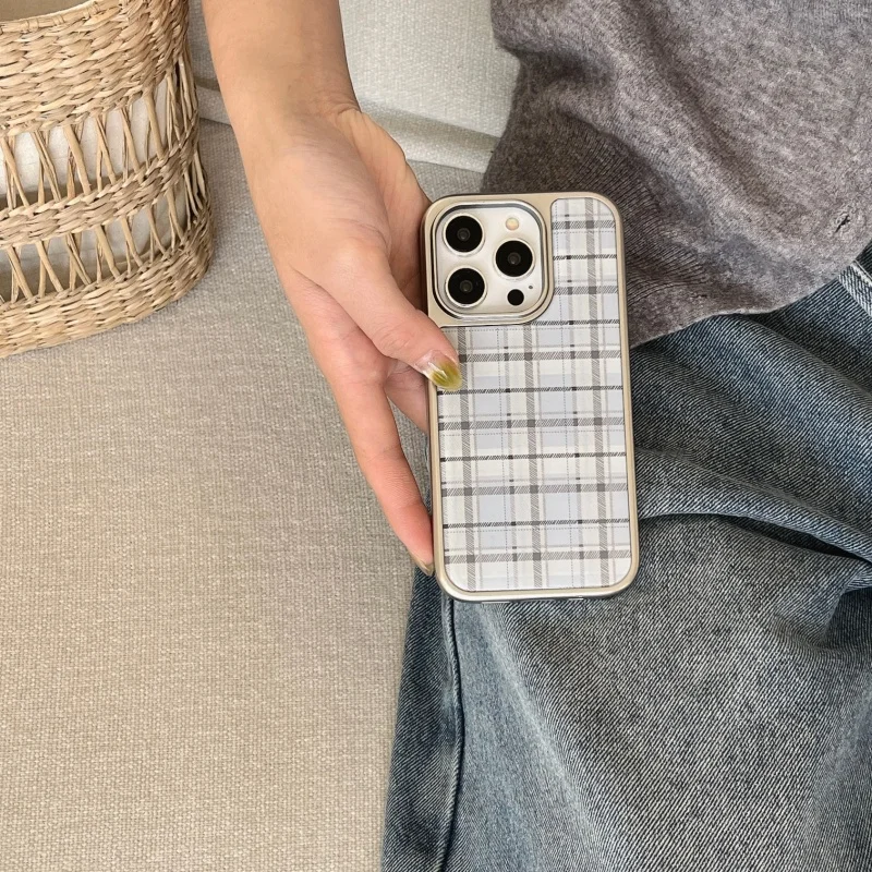 Korean Ins Epoxy Blue Plaid Pa - Phone Cases Y2K recensione e prezzo