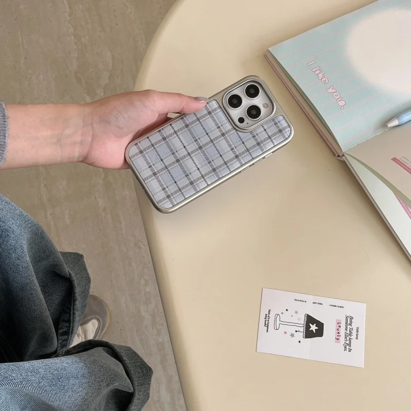 Korean Ins Epoxy Blue Plaid Pa - Phone Cases Y2K recensione e prezzo
