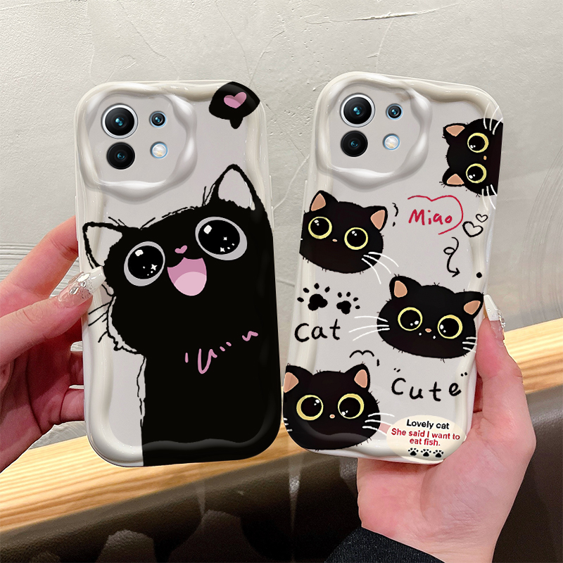 Cute Big Eyed Black Cat 3D Wav - Phone Cases Xiaomi 14T recensione e prezzo