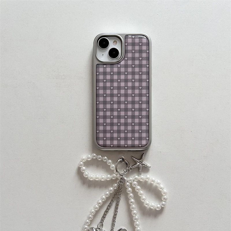 Pink Purple Heart-Shaped Check - Phone Cases Y2K recensione e prezzo