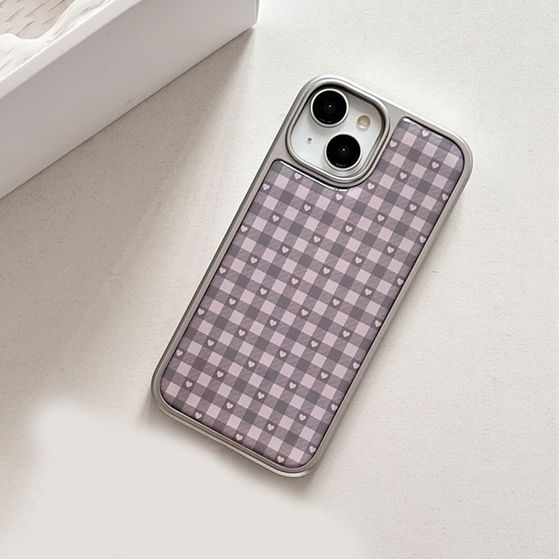Pink Purple Heart-Shaped Check - Phone Cases Y2K recensione e prezzo
