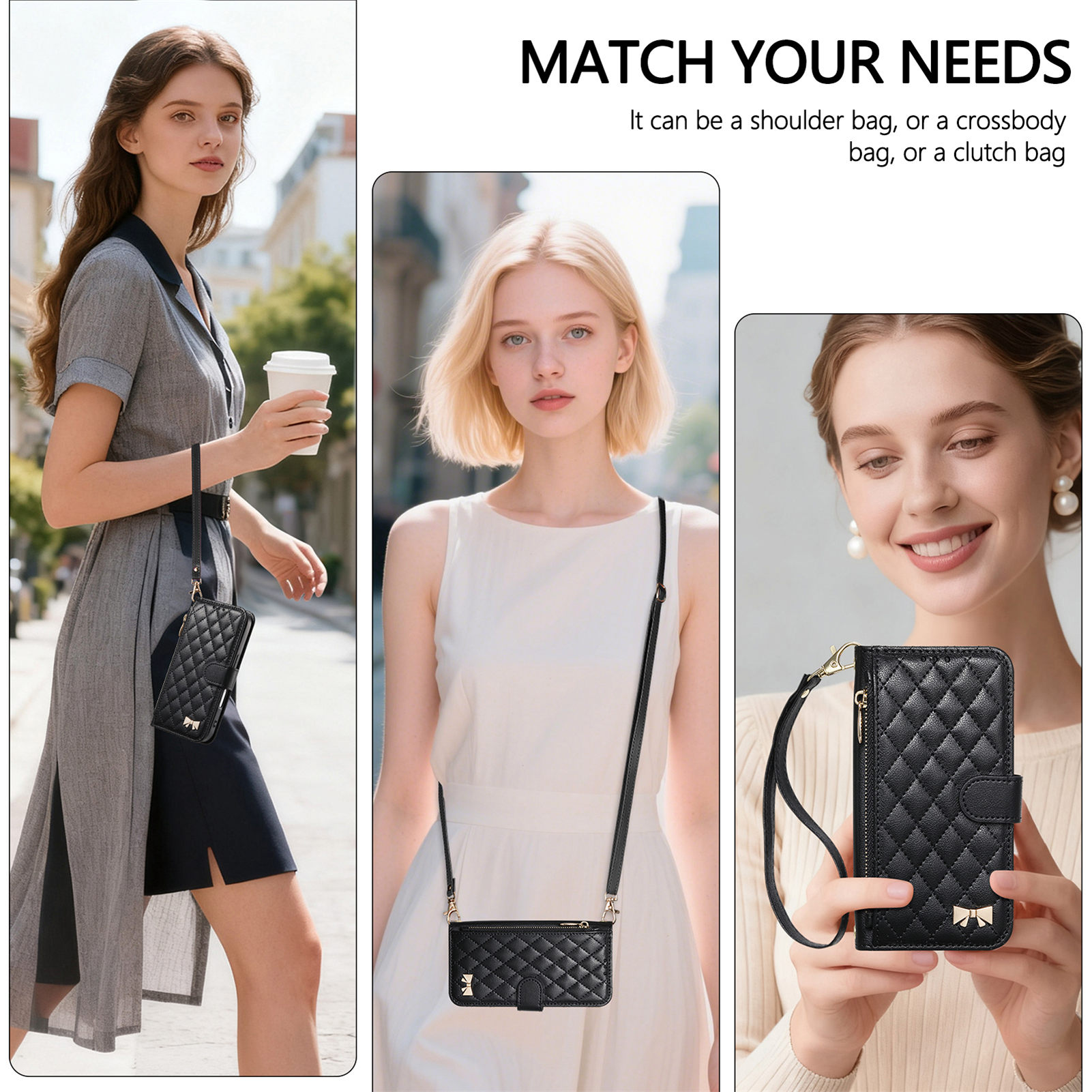 PU Leather Zipper Crossbody Wr - Phone Cases With Loop recensione e prezzo