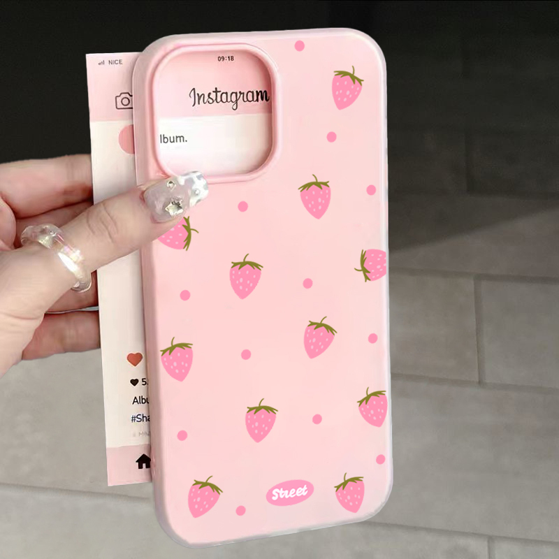 Sweet Pink Strawberry Pattern  - Phone Cases Iphone 16 recensione e prezzo