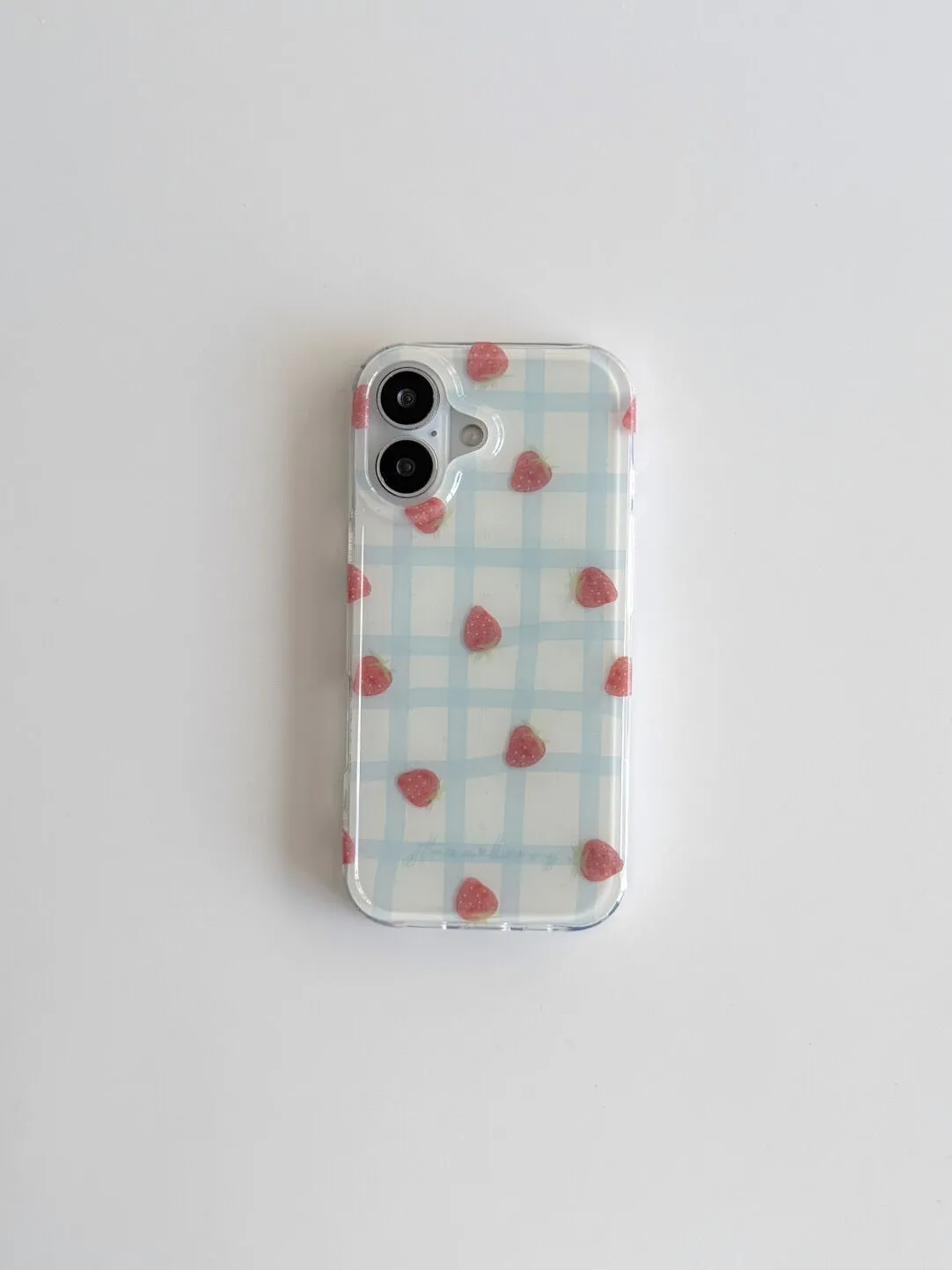 Fresh Blue Grid Pattern Strawb - Phone Cases Y2K recensione e prezzo